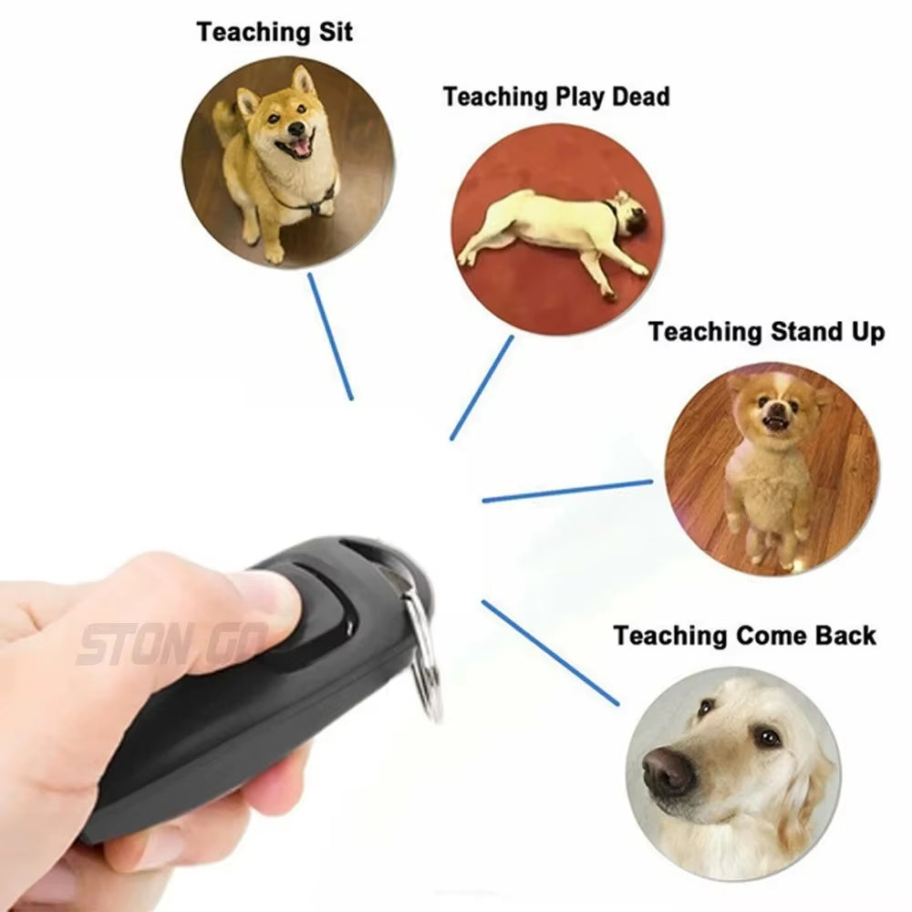 Pet Dog Whistle and Clicker Pet Multifunctional 2-In-1 Clicker Puppy Stop Barking Training Aid Clicker Portable Trainer