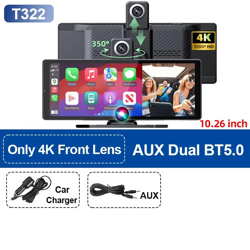 10.26'' Universal Portable Carplay Car Screen Wireless Carplay Screen Wireless Car Stereo Carplay Android Auto Car Touchscreen