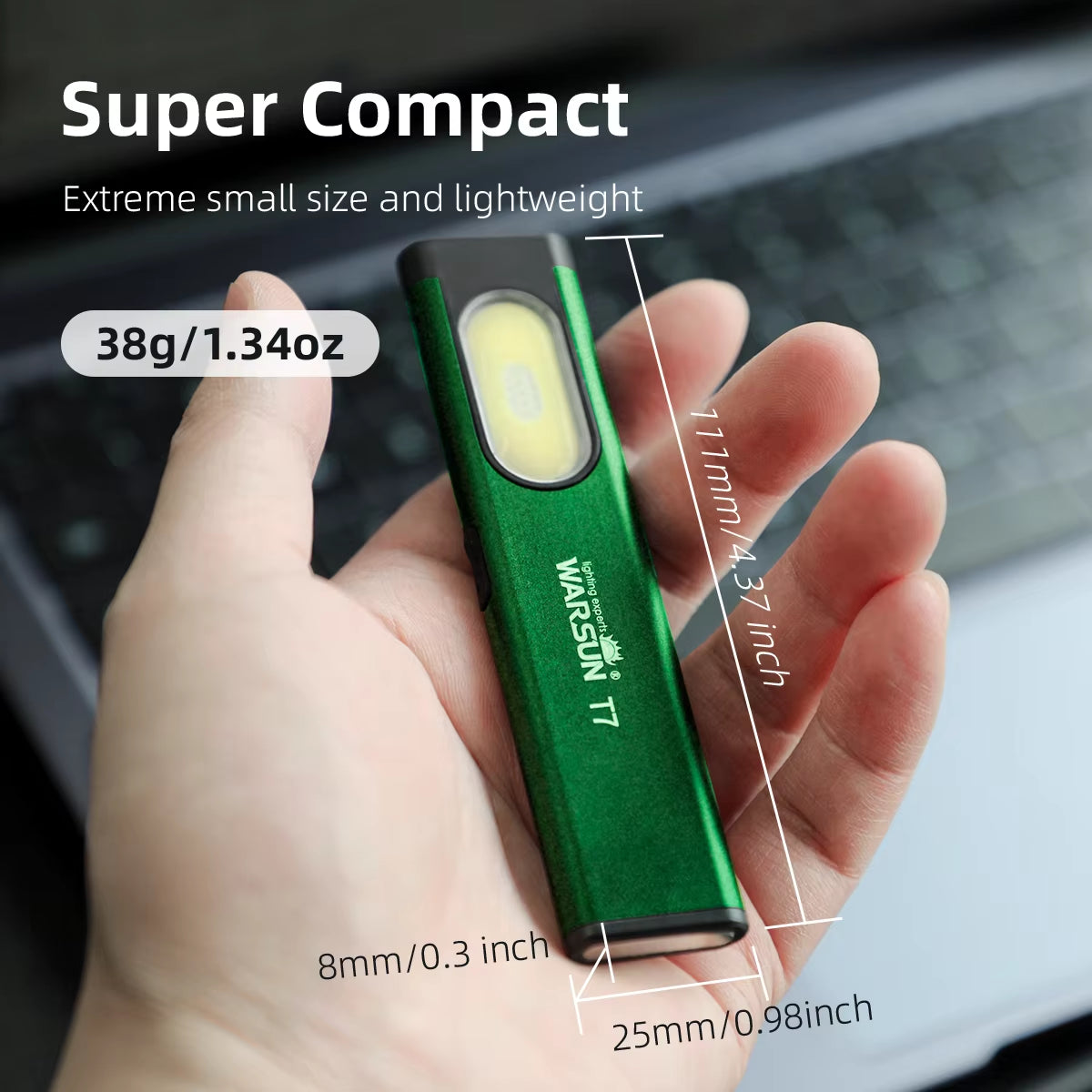 T7 Latest LED Keychain Flashlight 650Lm Portable Mini Torch Light Pocket Lantern Flood Work Light with Magnet