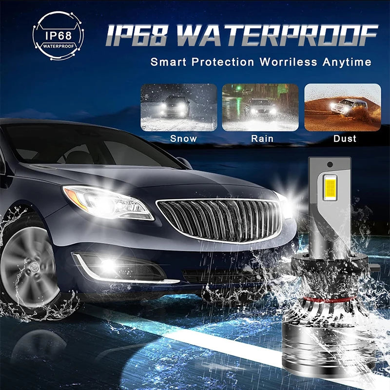 Dualvision 2PCS Car Lights H7 H4 H1 9006 H11 9005 Super Bright LED Headlights High Low Beam Fog Light Bulb White 6000K 12V