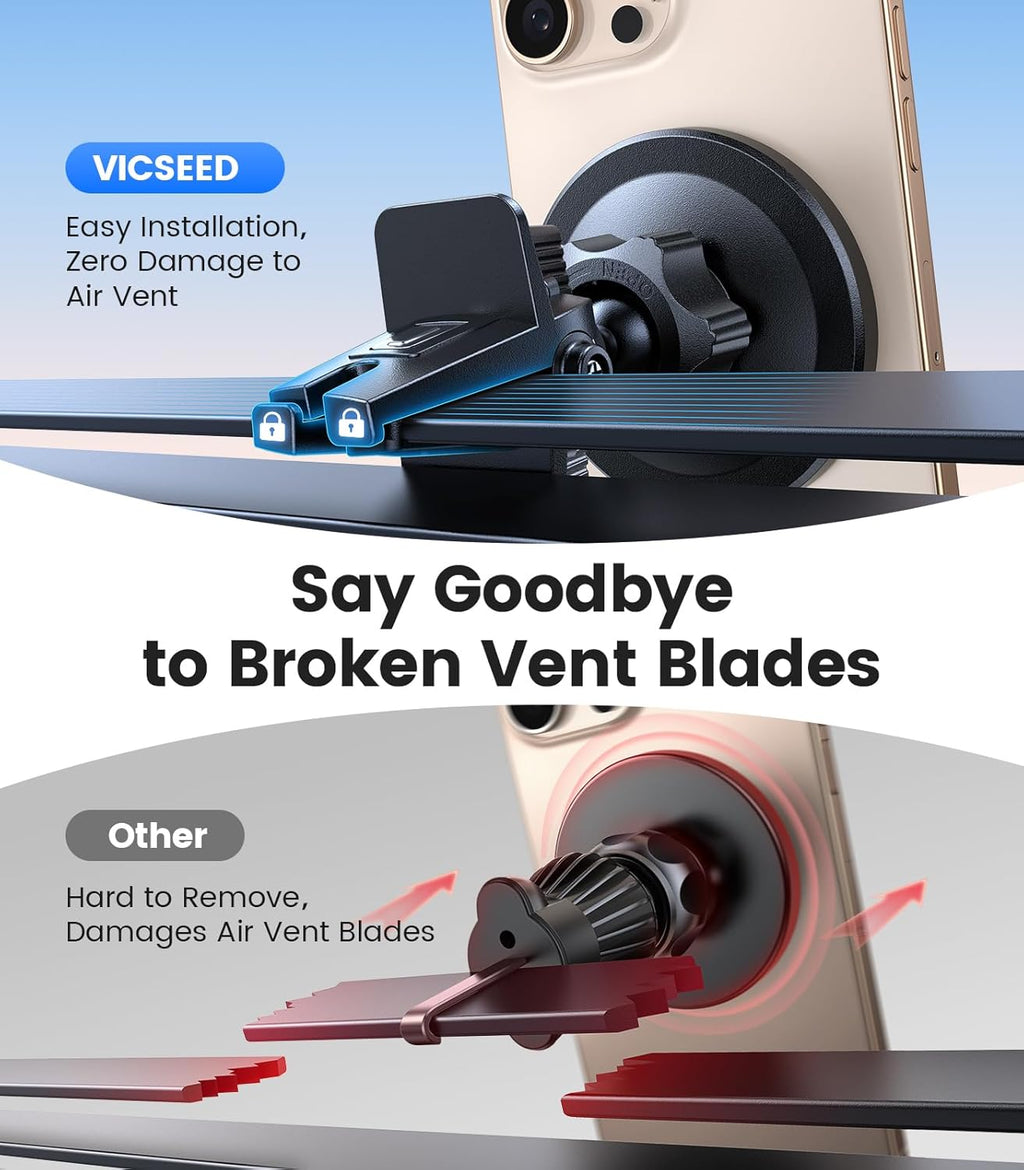 MagSafe Car Mount with Enhanced Magnet Strength - 360 Adjustable Magnetic Phone Holder for iPhone 17 Pro Max, 16, 15, 14, 13, 12, Plus, and Mini