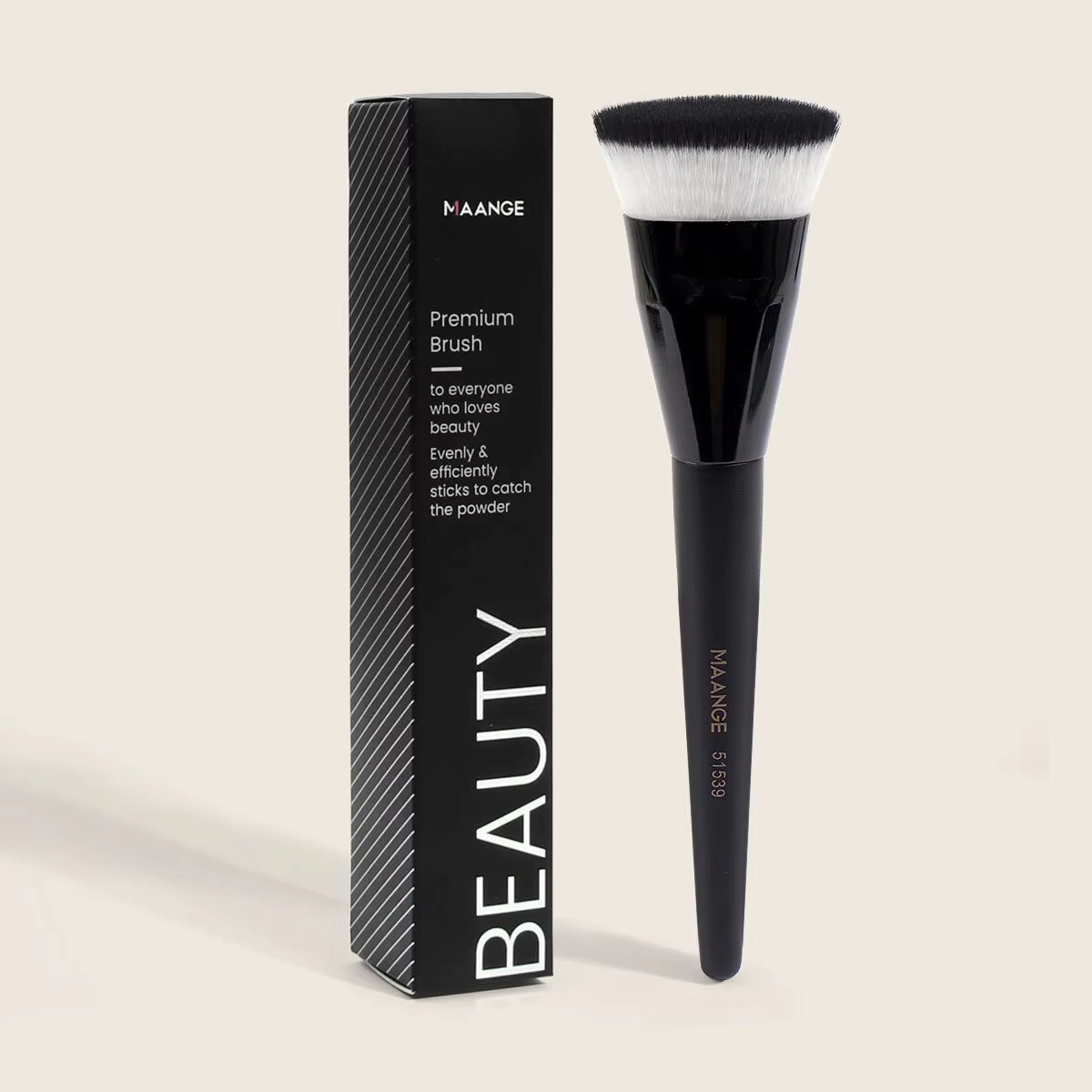 Single Flat round Tube Flat Head Foundation Brush with Box Powder Blush Concealer Makeup Brush Skin-Friendly Makeup Tool