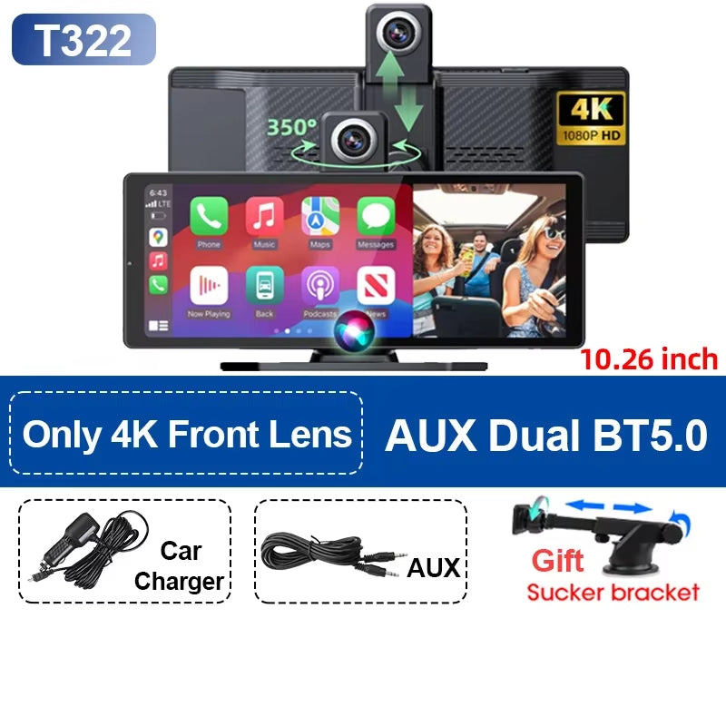 10.26'' Universal Portable Carplay Car Screen Wireless Carplay Screen Wireless Car Stereo Carplay Android Auto Car Touchscreen