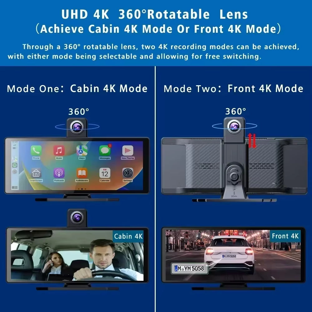 10.26'' Universal Portable Carplay Car Screen Wireless Carplay Screen Wireless Car Stereo Carplay Android Auto Car Touchscreen