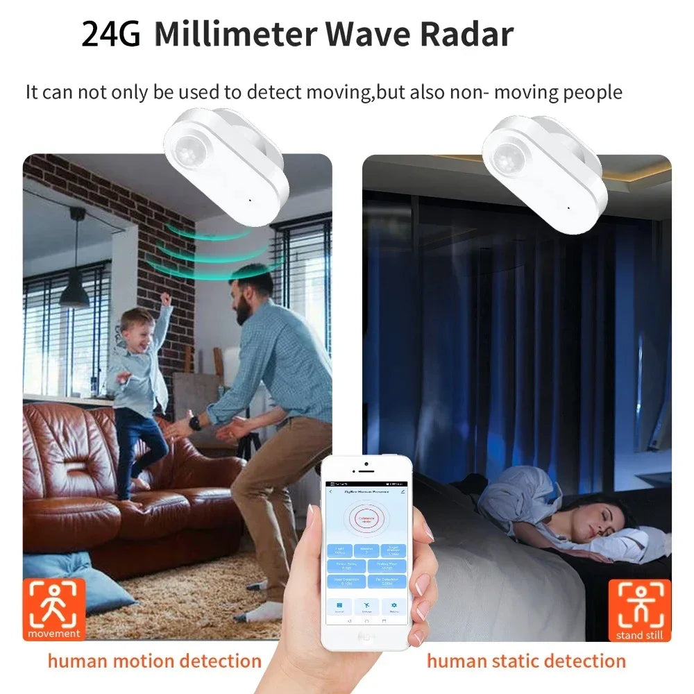 Zigbee Human Presence+ PIR Motion Detection Sensor Luminance Detector Battery Operated Support Zigbee2Mqtt Home Assistant