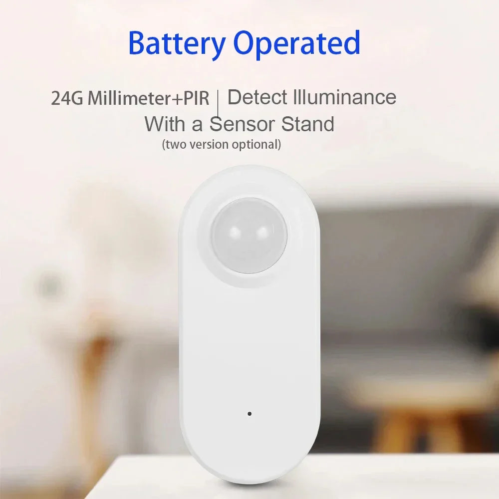 Zigbee Human Presence+ PIR Motion Detection Sensor Luminance Detector Battery Operated Support Zigbee2Mqtt Home Assistant
