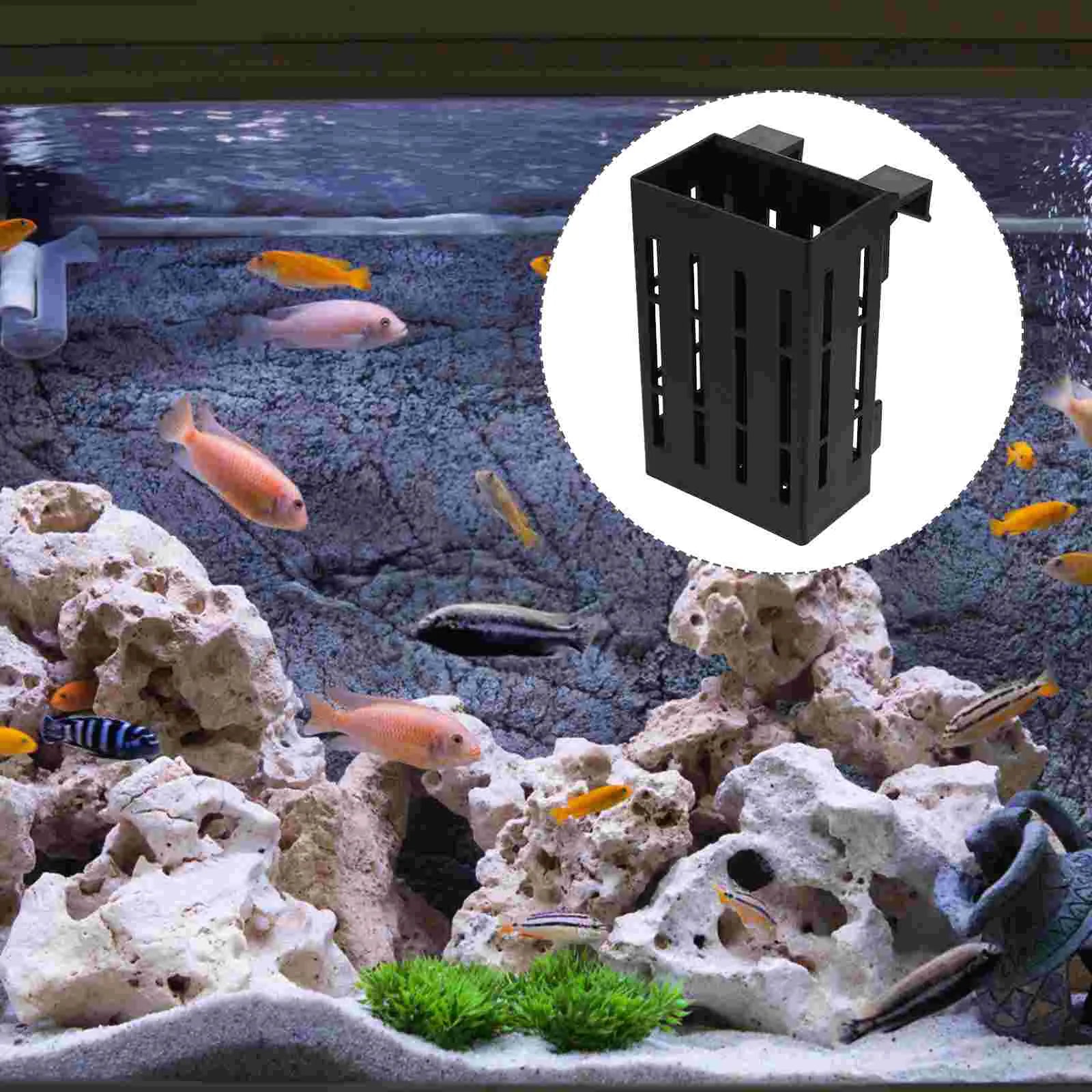 4-Pack Plastic Aquarium Plant Holders for Aquatic Plants with Drainage Holes