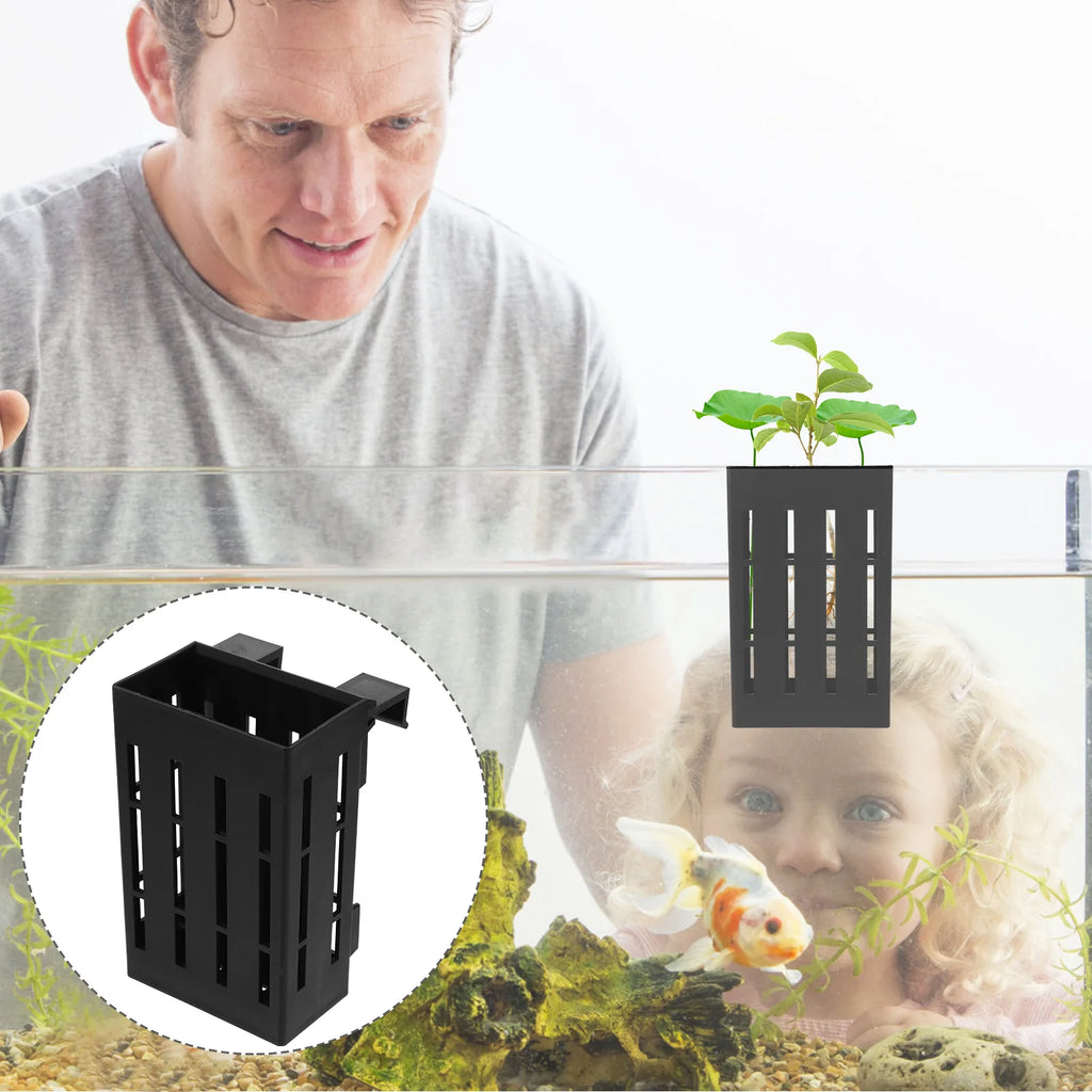 4-Pack Plastic Aquarium Plant Holders for Aquatic Plants with Drainage Holes