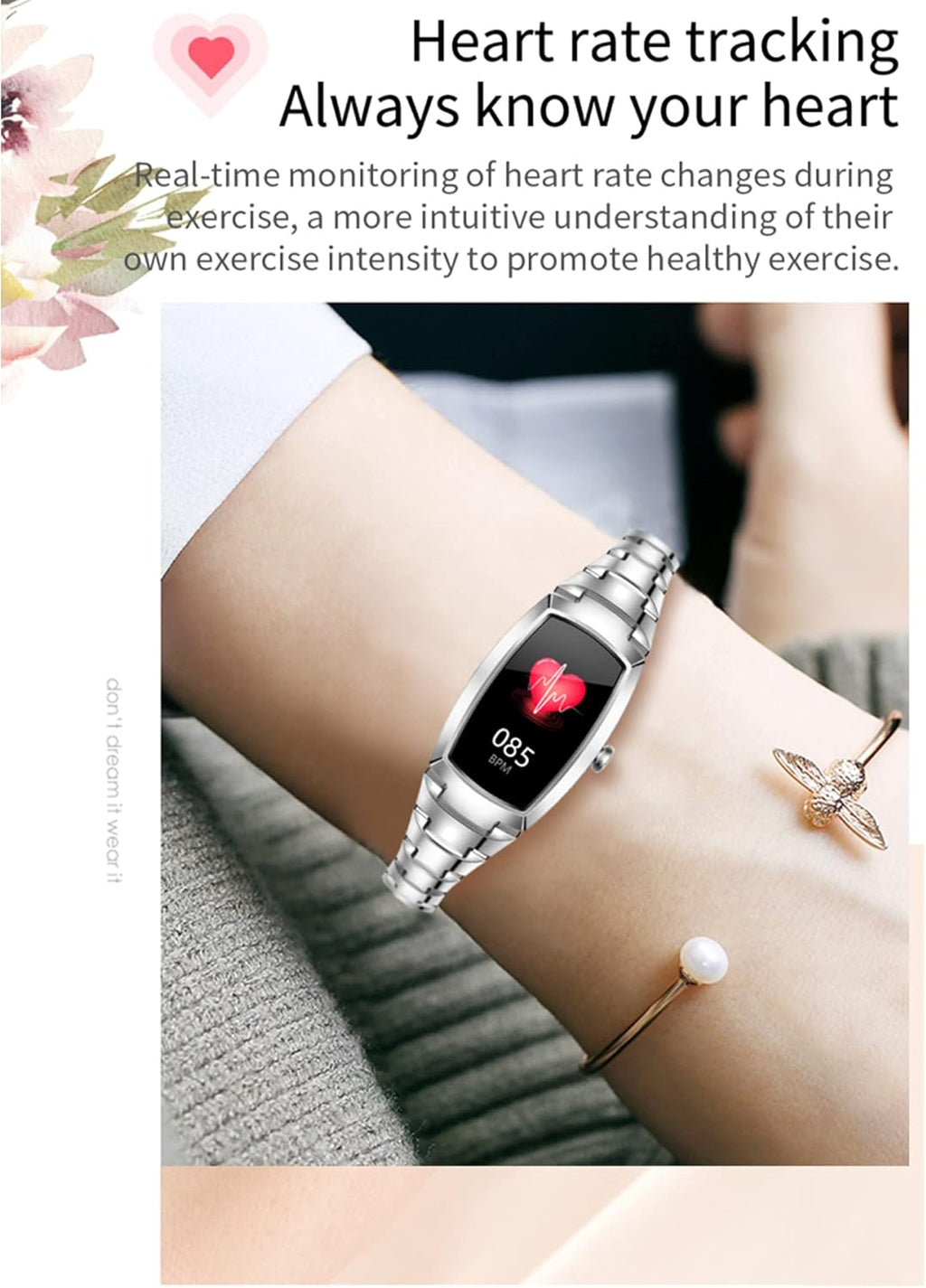 Smart Watch for Women, Smartwatch for Android and Ios Phones Waterproof Fitness Tracker with Blood Pressure Heart Rate Blood Oxygen Sleep Monitor Message Notification Sport Pedometer for Women