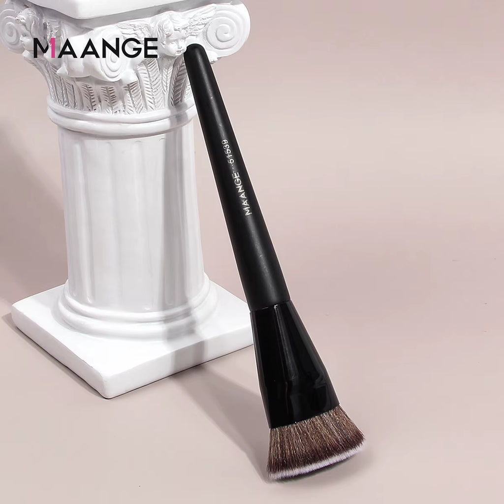 Single Flat round Tube Flat Head Foundation Brush with Box Powder Blush Concealer Makeup Brush Skin-Friendly Makeup Tool