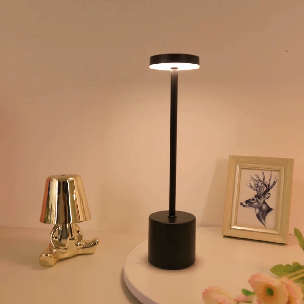 Wireless Reading Lamp Rechargeable Table Lamp Touch Sensor LED Desktop Night Light for Hotel Bar Bedroom Coffee Shop Study Room