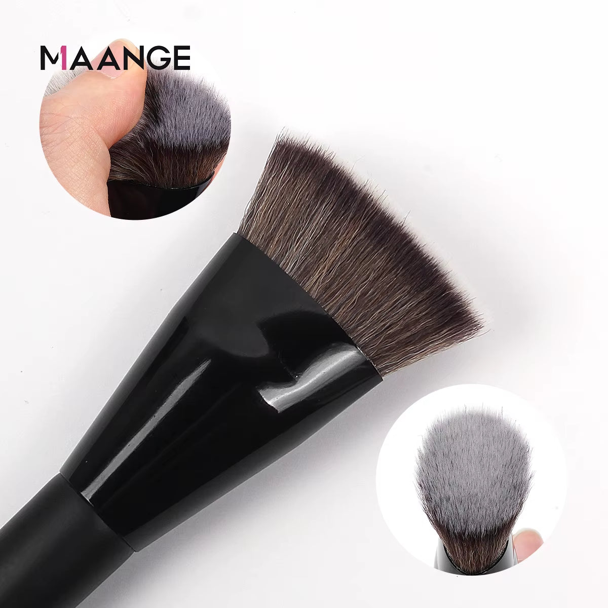 Single Flat round Tube Flat Head Foundation Brush with Box Powder Blush Concealer Makeup Brush Skin-Friendly Makeup Tool
