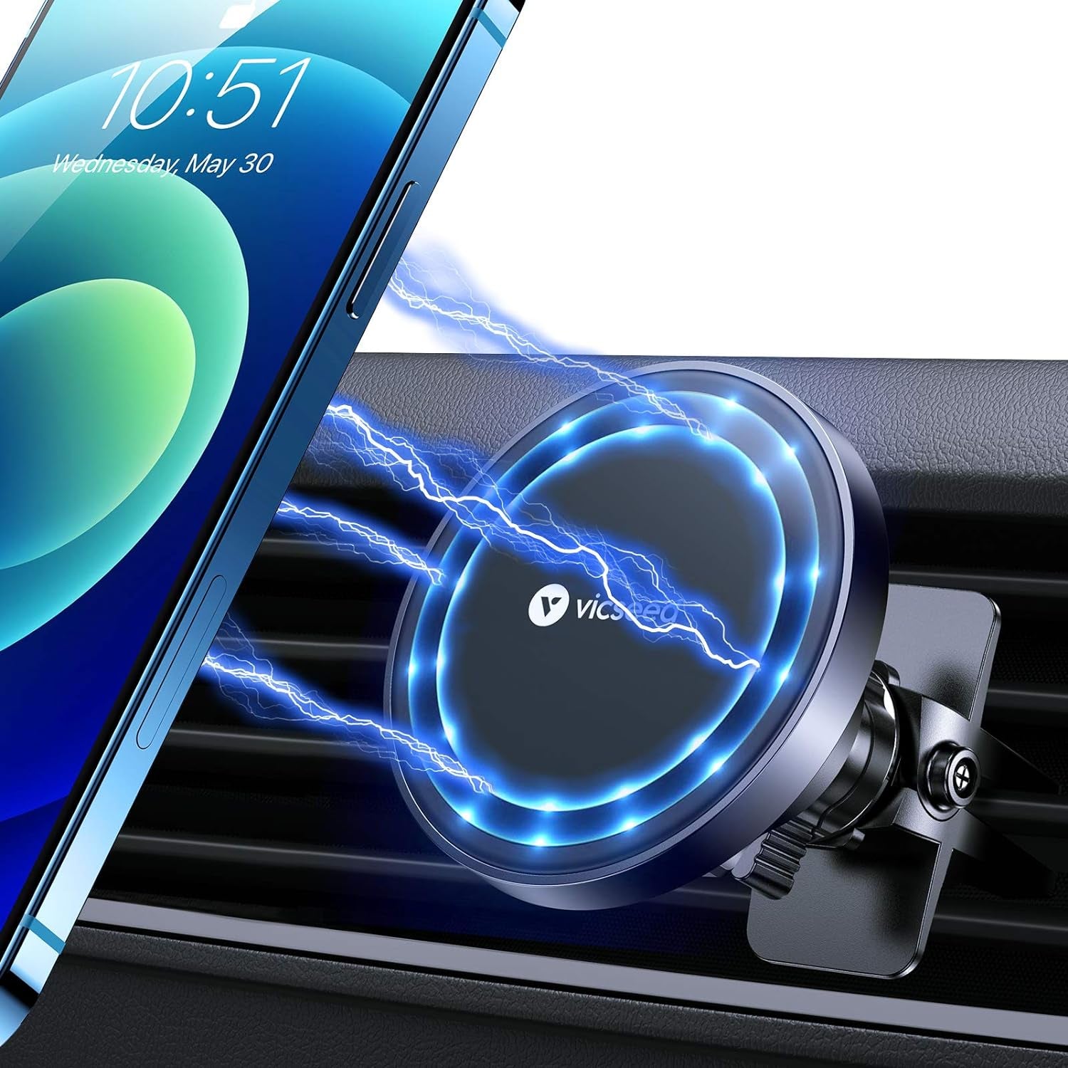 MagSafe Car Mount with Enhanced Magnet Strength - 360 Adjustable Magnetic Phone Holder for iPhone 17 Pro Max, 16, 15, 14, 13, 12, Plus, and Mini